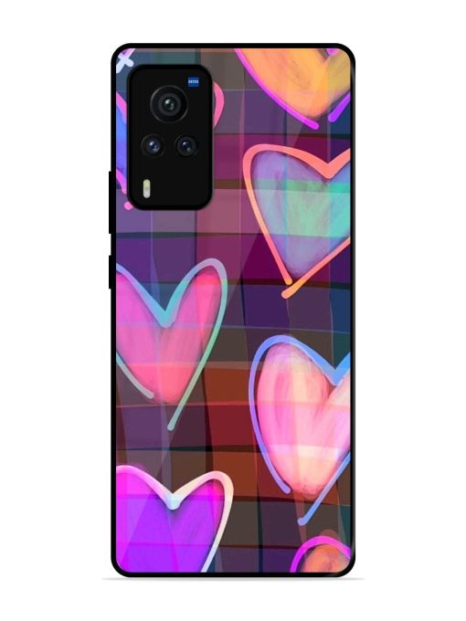 Neon Hearts Glossy Soft Edge Case for Vivo X60 Pro