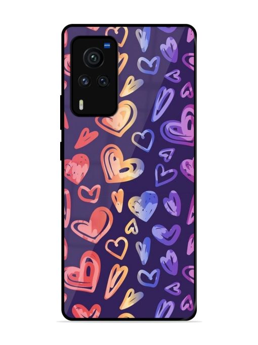 Rainbow Hearts Glossy Soft Edge Case for Vivo X60 Pro
