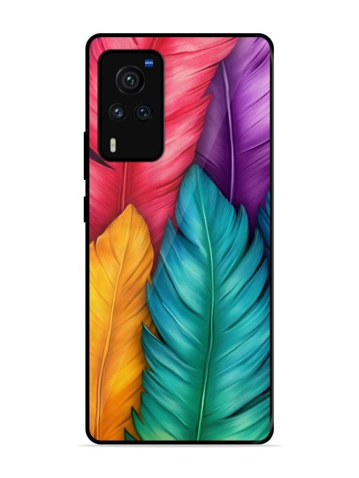 Rainbow Feathers Glossy Soft Edge Case for Vivo X60 Pro