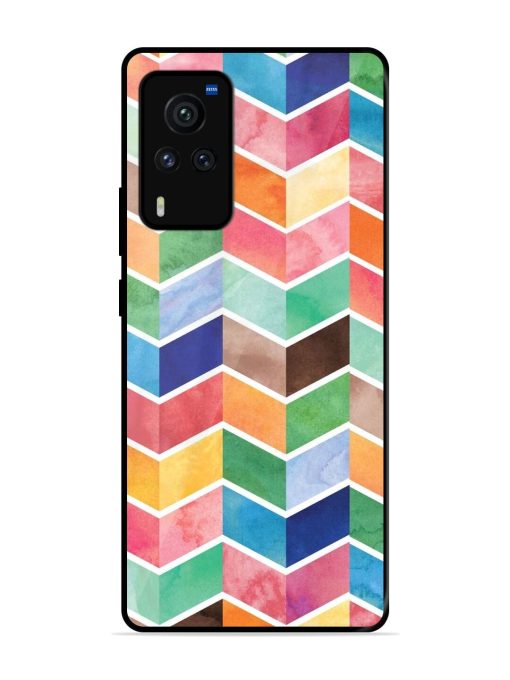 Watercolor Chevron Whimsy Glossy Soft Edge Case for Vivo X60 Pro