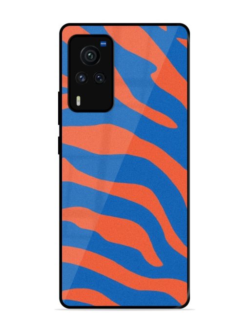 Zebra Stripes In Blue And Orange Glossy Soft Edge Case for Vivo X60 Pro