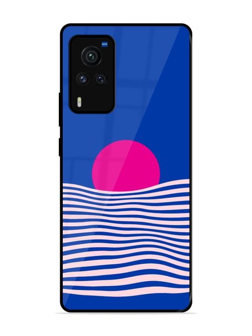 Pink Sunset Over Blue Waves Glossy Soft Edge Case for Vivo X60 Pro