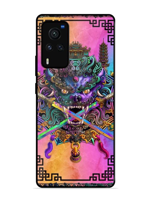 Psychedelic Fu Dog Tapestry Glossy Soft Edge Case for Vivo X60 Pro
