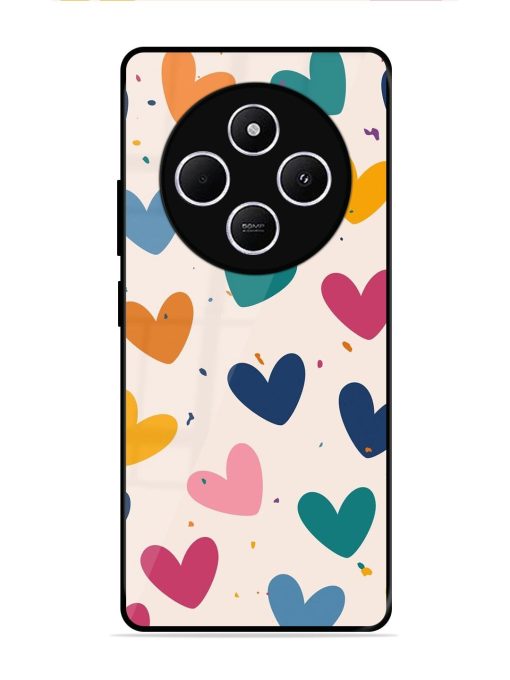 Rainbow Hearts Glossy Soft Edge Case for Xiaomi Redmi 14C (5G)