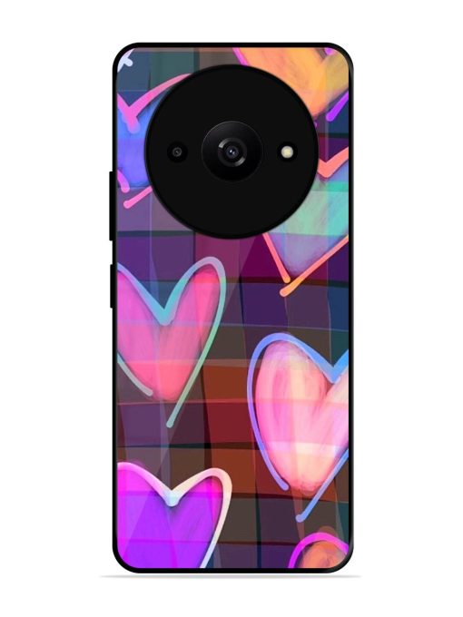 Neon Hearts Glossy Soft Edge Case for Xiaomi Redmi A3X