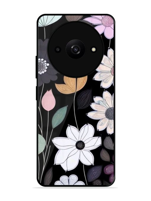 Whimsical Blooms On Black Glossy Soft Edge Case for Xiaomi Redmi A3X
