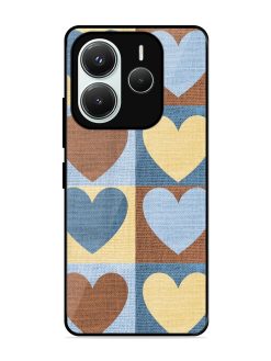 Hearts On Canvas Glossy Soft Edge Case for Xiaomi Redmi Note 14 (5G)