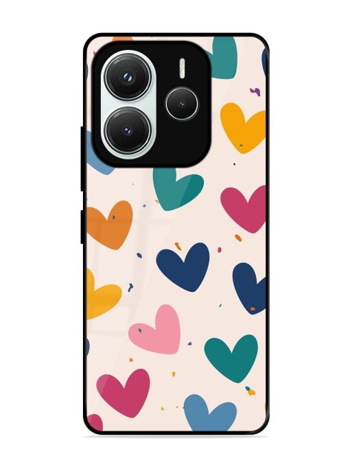 Rainbow Hearts Glossy Soft Edge Case for Xiaomi Redmi Note 14 (5G)