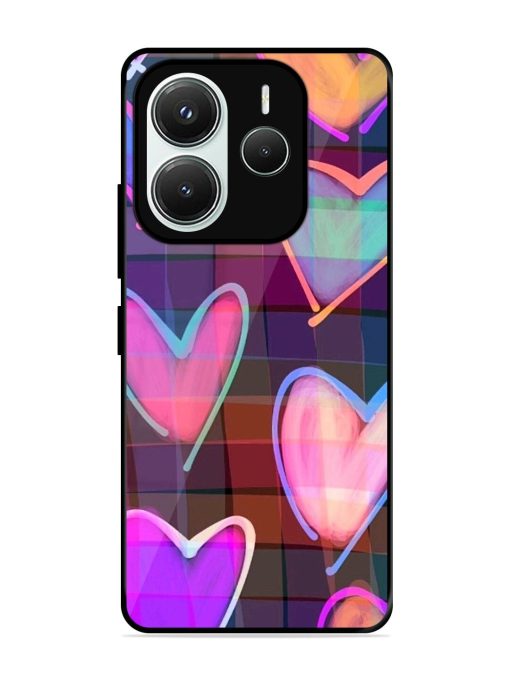 Neon Hearts Glossy Soft Edge Case for Xiaomi Redmi Note 14 (5G)