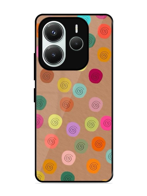 Swirly Dots On Kraft Glossy Soft Edge Case for Xiaomi Redmi Note 14 (5G)