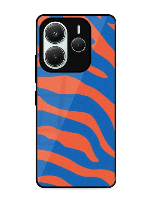 Zebra Stripes In Blue And Orange Glossy Soft Edge Case for Xiaomi Redmi Note 14 (5G)