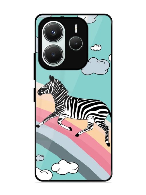 Zebra On A Rainbow Glossy Soft Edge Case for Xiaomi Redmi Note 14 (5G)