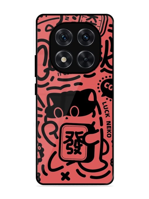 Lucky Cat Doodle Glossy Soft Edge Case for Xiaomi Redmi Note 14 Pro Plus (5G)